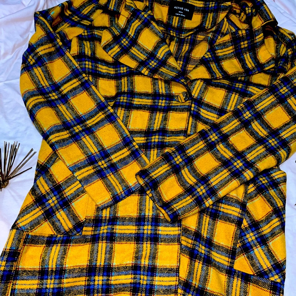 Active USA plaid trench coat!!
